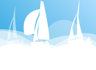 Naklejka premium Sailing yacht race vector background transportation competition