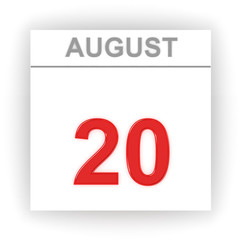 August 20. Day on the calendar