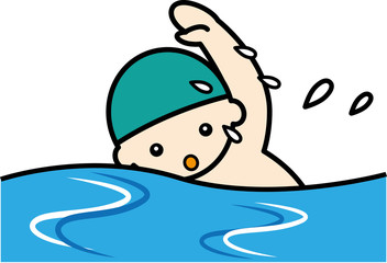 水泳をする男の子