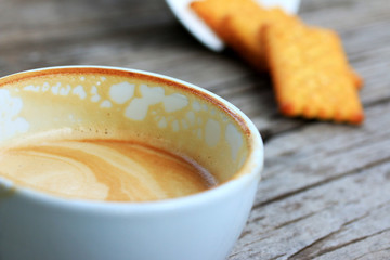 Vintage latte art coffee