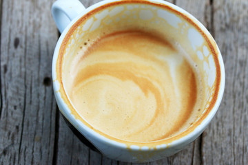 Vintage latte art coffee
