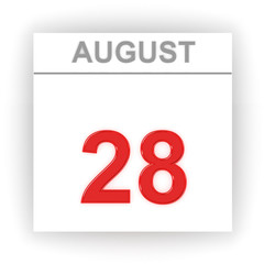 August 28. Day on the calendar.
