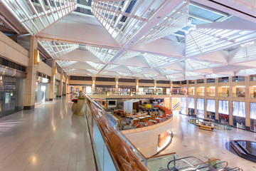 modern shopping mall interior at entrance hall