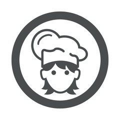 Icono redondo cocinera gris