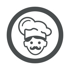 Icono redondo cocinero gris