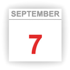September 7. Day on the calendar.