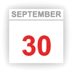 September 30. Day on the calendar.