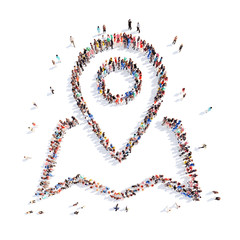 people in the form of a map pointer.