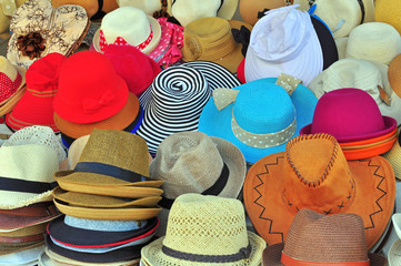 Variety of hats - obrazy, fototapety, plakaty