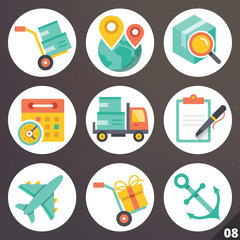 Colorful vector icons for web and mobile applications. Set 8