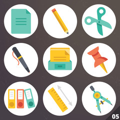 Colorful vector icons for web and mobile applications. Set 5