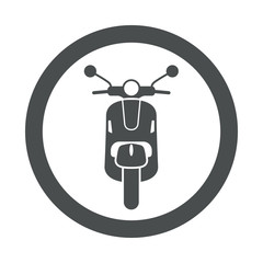 Icono redondo escuter frontal gris