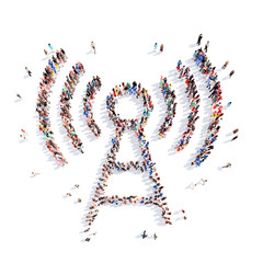 people in the form of Wi fi tower.