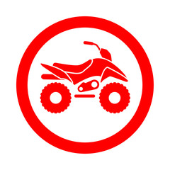 Icono redondo quad lateral rojo