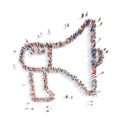 people in the form of a horn.