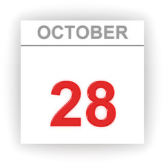 October 28. Day on the calendar.