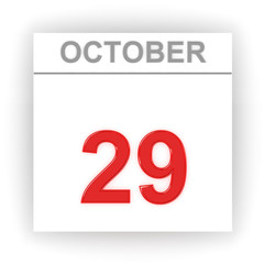 October 29. Day on the calendar