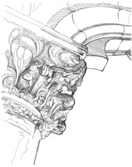 Fototapeta premium Venice. Capital of the column of the Doge's Palace