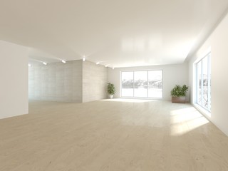 white 3d interior design