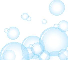 Vector of Blue soap bubbles for background