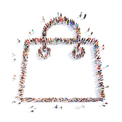 people in the form of a paper bag.