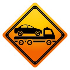 Car towing truck Sign - illustration