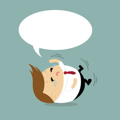 Vector of Crying businessman with speech bubble
