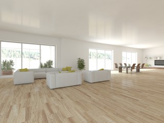 white 3d interior design
