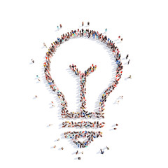 people in the form of a lamp.