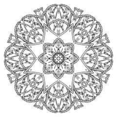 Abstract round pattern with snakes elements