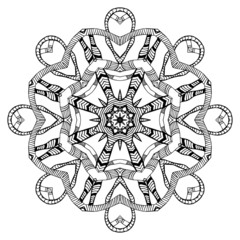 Abstract round pattern with snakes elements