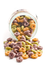 colorful cereal rings in jar