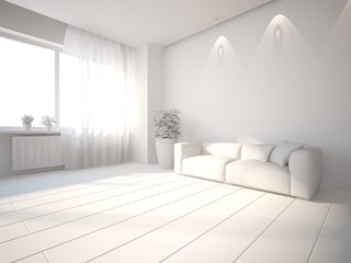 white 3d interior design