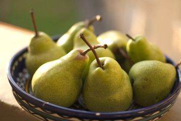 Fresh pears in natural light