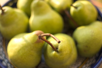 Fresh pears in natural light