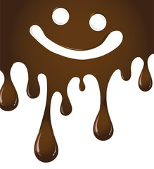 Vector of Melted chocolate dripping with smiley face