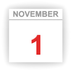 November 1. Day on the calendar.