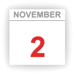 November 2. Day on the calendar.