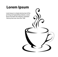 Vector of Cup of coffee, elements of design isolated on white