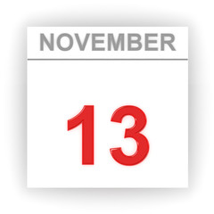 November 13. Day on the calendar.