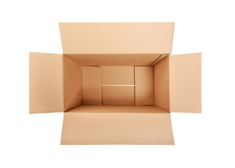Opened cardboard box.