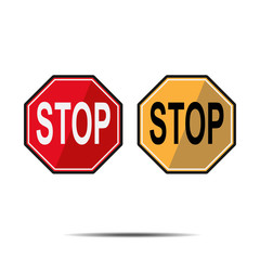 Stop Sign  red yellow