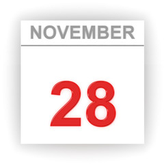 November 28. Day on the calendar.