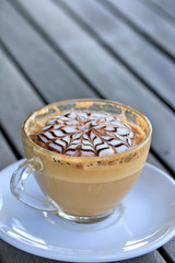 Vintage latte art coffee