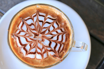Vintage latte art coffee