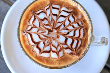 Vintage latte art coffee