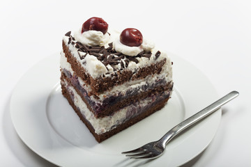 Stück einer Schwarzwälder Kirschtorte