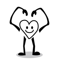 Vector of Heart Face making love shape hand
