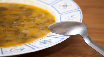 Soup bowl with spoon