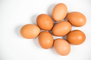 shall raw eggs On White Background.